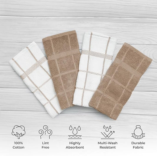 100% Cotton Terry Dish Cloth & Dish Towel, 6 Pack, Super Soft and Absorbent - Image 2