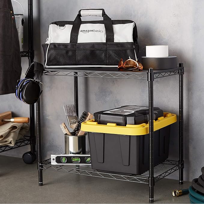 Amazon Basics 2-Shelf Stackable Storage, 13.3" D x 23.2" W x 22.2" H - Image 8