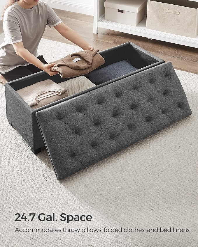 SONGMICS Storage Ottoman Bench, Foot Rest - Image 9