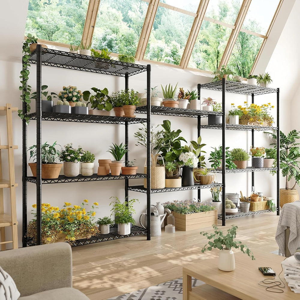 REIBII Metal Shelving, 1500LBS Heavy Duty&71" H Space Saving, for Ki...