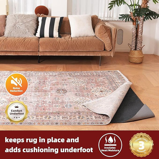BAGAIL Felt and Natural Rubber Backing Rug Pads 1/8” Thick, 4 x 6 Ft Non Slip - Image 2