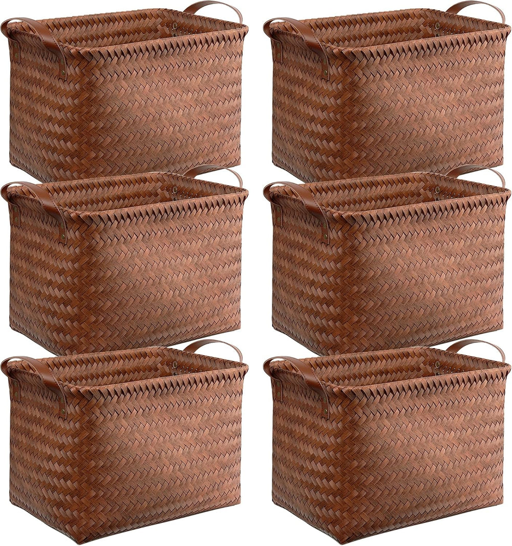 BROWNLILY Handwoven Clothes Basket Laundry Hampers Large Wicker Storage Baske...
