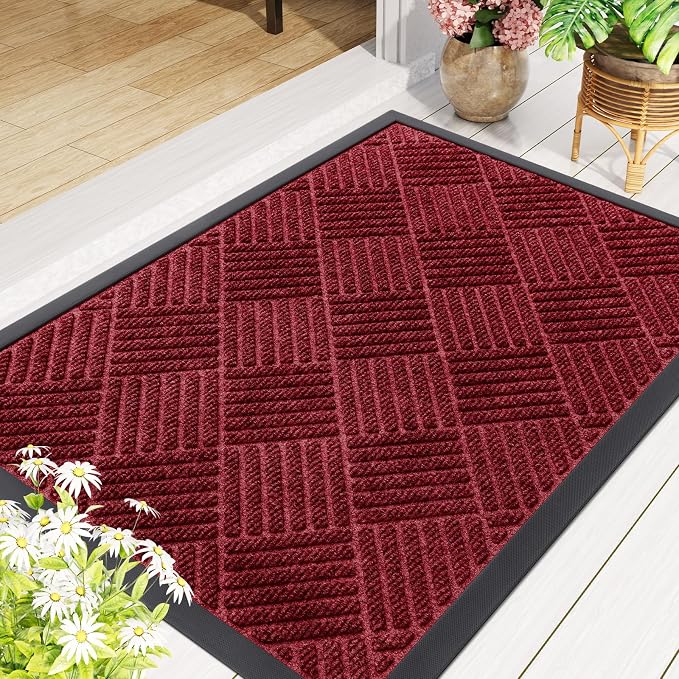 Smiry Front Door Mat Outside Entrance, Heavy Duty Outdoor Indoor Natural Rubber - Image 8