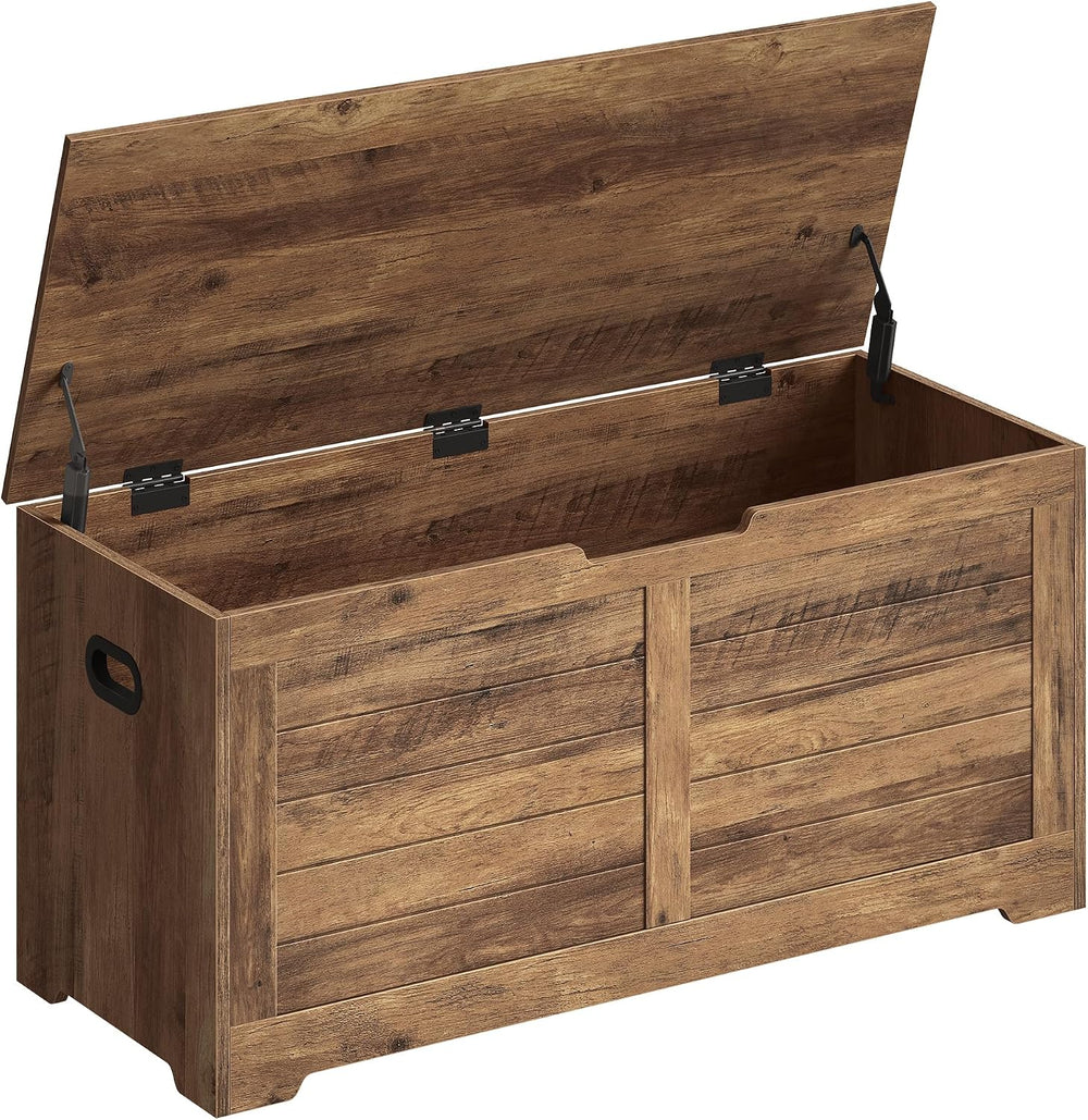 VASAGLE Storage Chest, 39.4 Inches Width Bench with 2 Safety Hinges