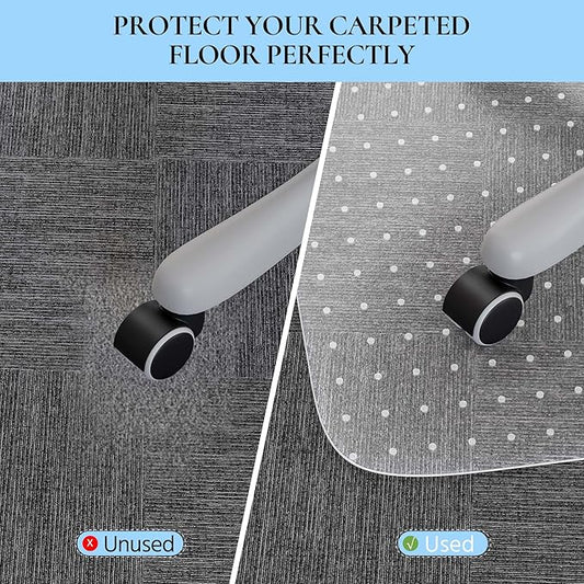 Office Chair Mat for Carpet, Transparent Carpet Protector Mat for Office Chairs - Image 2