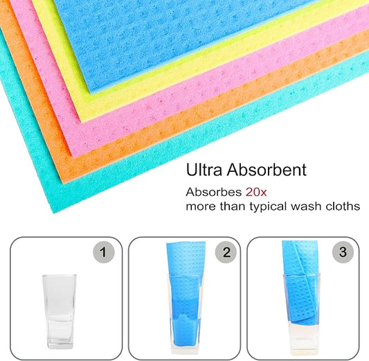 AMOUR INFINI Swedish Dishcloth Cellulose Sponge 8 Pack - Image 2