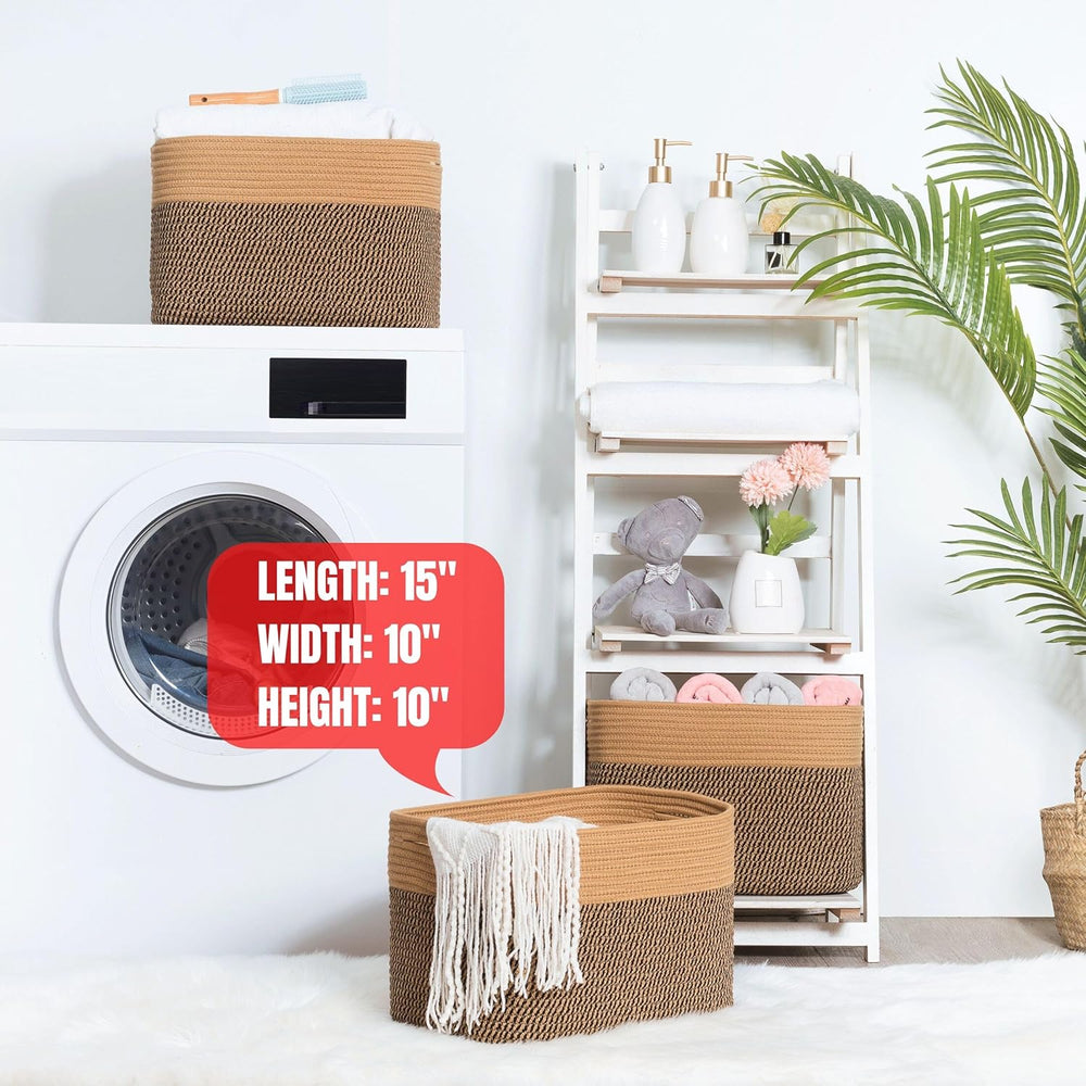 MINTWOOD Design 3-Pack Storage Baskets for Shelves, Decorative Baskets for Or...