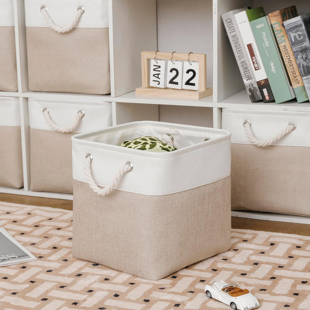 MidmmVick 13 x 13 Inch Cube Storage Bins, 6 Pack Extra Large Collapsible Fabr...