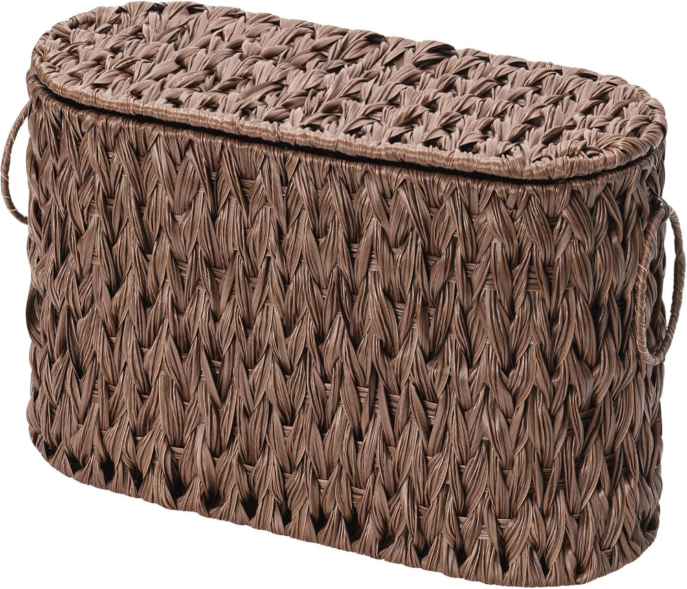 GRANNY SAYS Toilet Paper Storage Basket with Lid, Woven Toilet Paper Holder