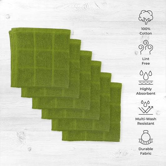 100% Cotton Terry Dish Cloth & Dish Towel, 6 Pack, Super Soft and Absorbent - Image 2
