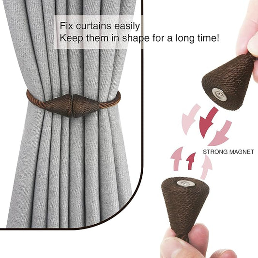 6 Pack Magnetic Curtain Tiebacks Rope Modern Handmade Curtain Tie Backs - Image 2