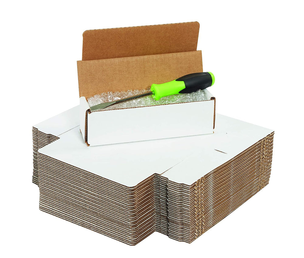 Boxes Fast BFM843 Corrugated Cardboard Mailers, 8 x 4 x 3 Inches, Tuck Top On...