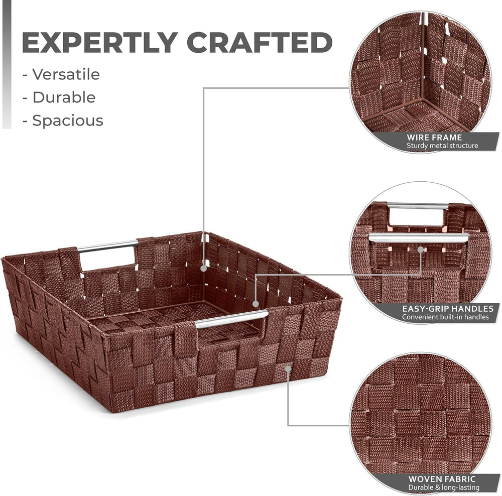 Sorbus Baskets for Organizing, Woven Storage Set (Set of 9, Chocolate)