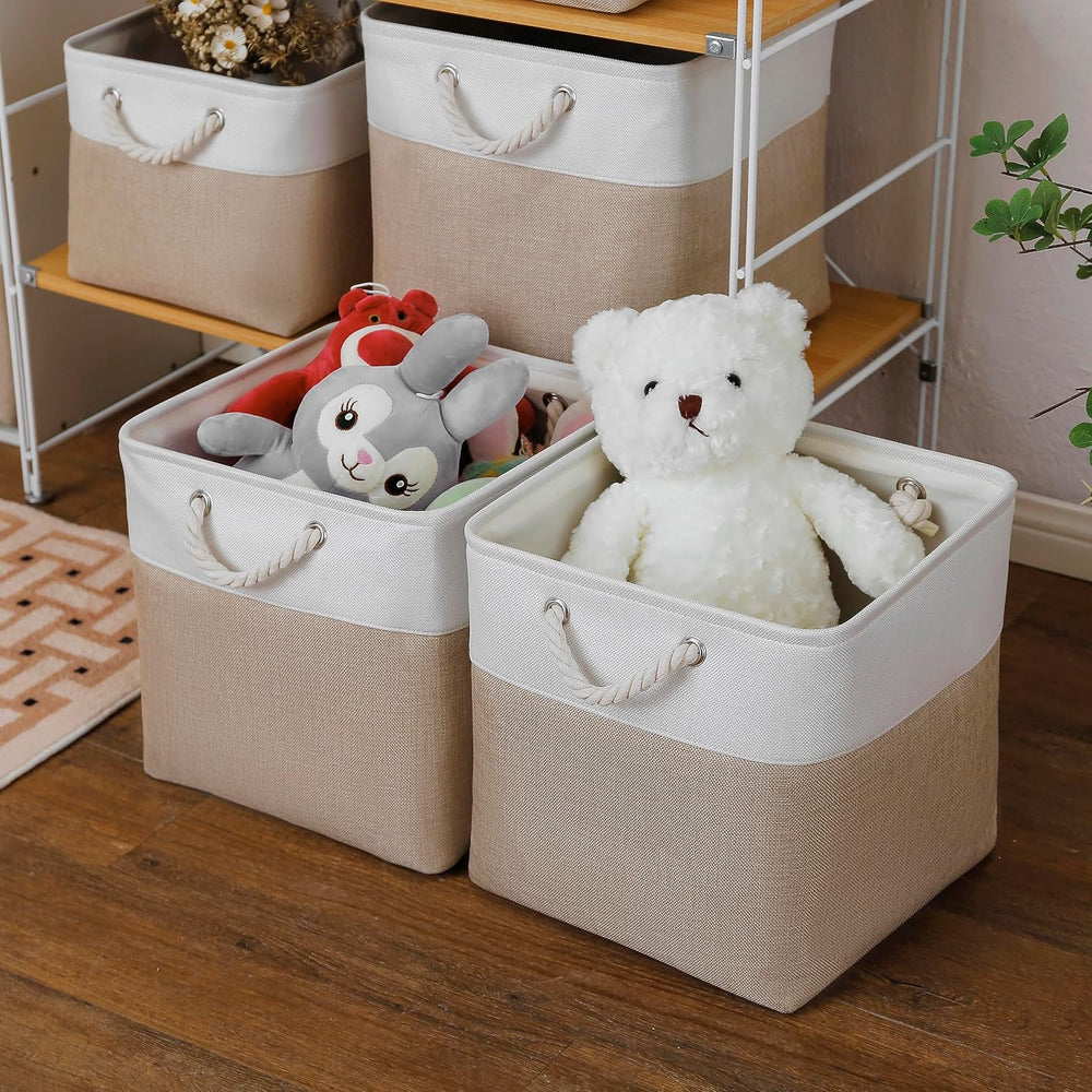 MidmmVick 13 x 13 Inch Cube Storage Bins, 6 Pack Extra Large Collapsible Fabr...