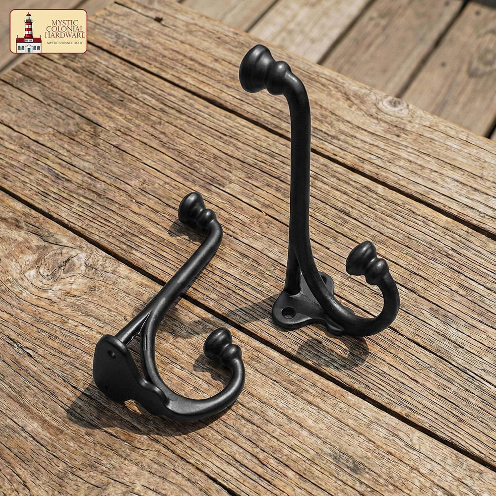 Mystic Colonial Rustic Cast Iron Wall Hooks Heavy Duty Retro Utility Hooks fo...