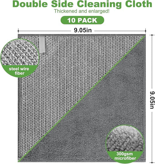 10 Counts Multipurpose Wire Dishwashing Rag, Non Scratch Wire Dishcloth - Image 2