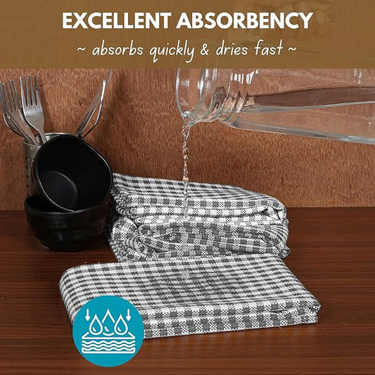 Native Fab 12 Pack Gingham Mini Check Kitchen Dish Towel Cotton Durable - Image 2