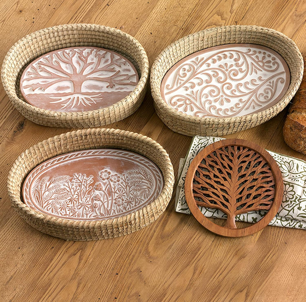 Bread Basket with Terracotta Warmer, Bread Basket for Serving, Sized 12.5&quo...