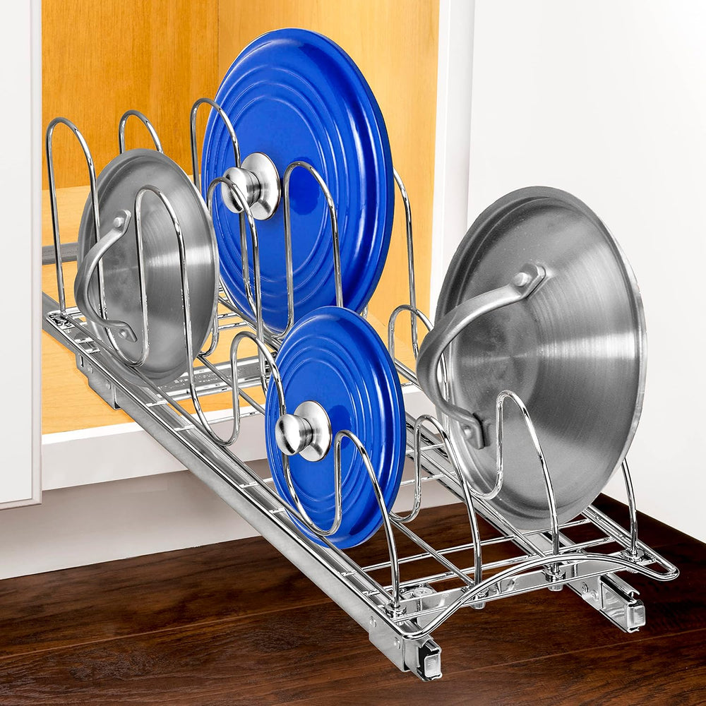 LYNK PROFESSIONAL® Pull Out Pot and Pan Lid Organizer Under Cabinet - Lifetim...
