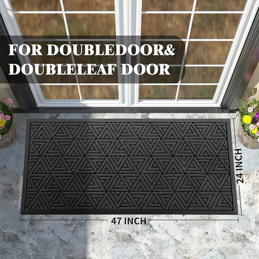 Yimobra Large Door Mat 47x24, All-Weather Waterproof Non-Slip Welcome Matt - Image 2