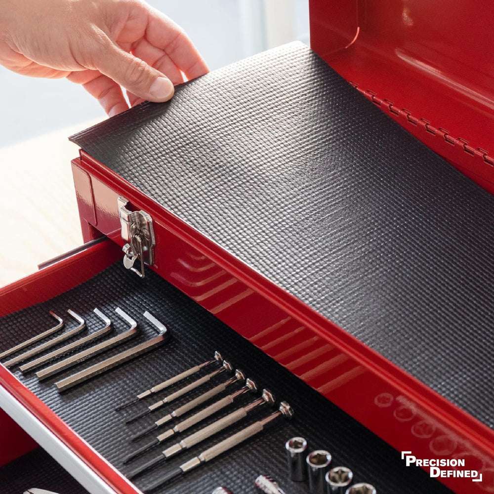 Precision Defined Toolbox Liner Non-Slip Tool Drawer Liner 24ft x 18" Black
