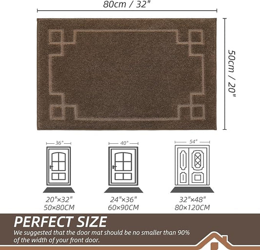 BEQHAUSE Door Mat 20" x 32", Non-Slip Door Mats Indoor Entryway Rugs Washable - Image 2