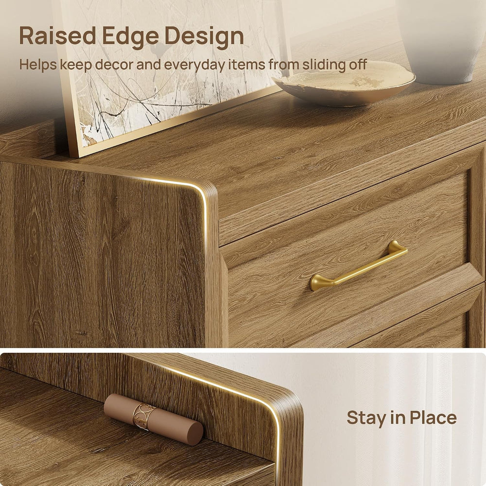 SICOTAS 6 Drawer Dresser for Bedroom-56.4" Extra-Wide Wood Chest of Drawers