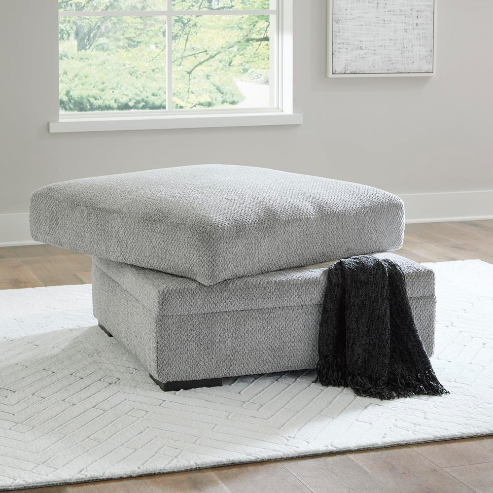 Signature Design by Ashley Square Ottoman with Storage and Cup Holders