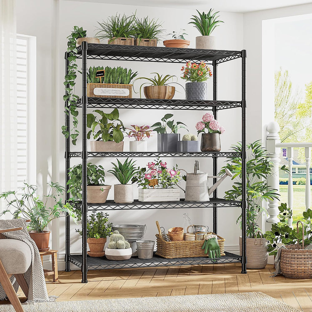 REIBII Metal Shelving, 1500LBS Heavy Duty&71" H Space Saving, for Ki...