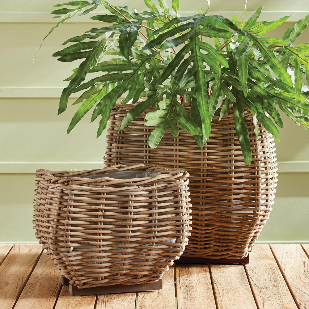 Napa Home & Garden Sylvie Square Taper Basket Large with Clear Plastic Li...