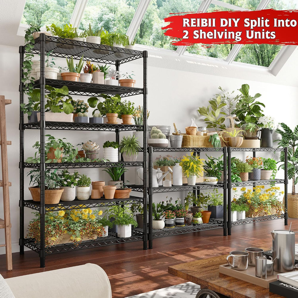 REIBII 75''H 6 Tier Wire Shelving,1800LBS Storage Shelves,Kitchen,Pantry
