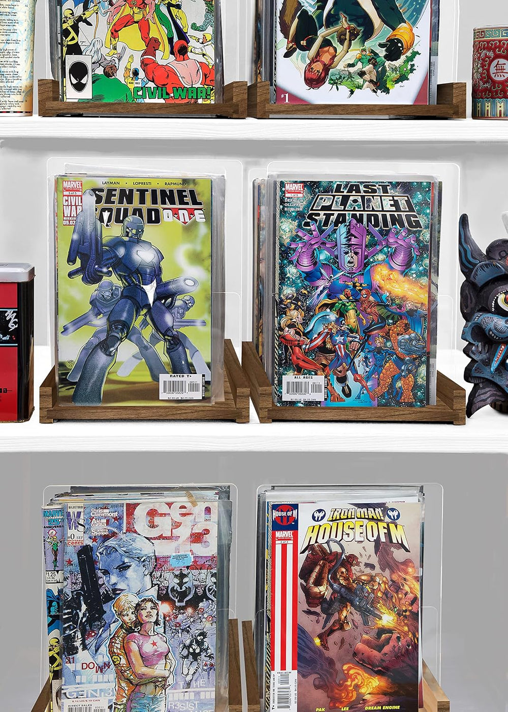 Patented Comic Book Storage Holder – Wooden & Acrylic Display Box/Case fo...