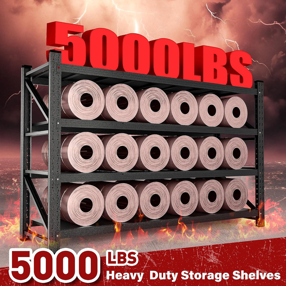 71.3" Wide Heavy Duty Garage Shelving Units,5000LBS Deep Storage Shelves...