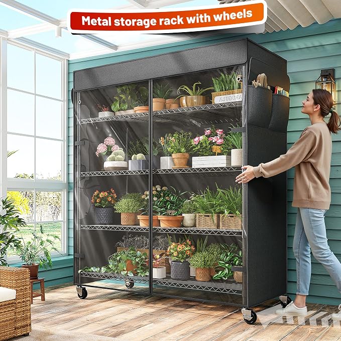 REIBII 45''W Storage Shelves Waterproof Metal Shelving Cover Dustproof Wire - Image 9