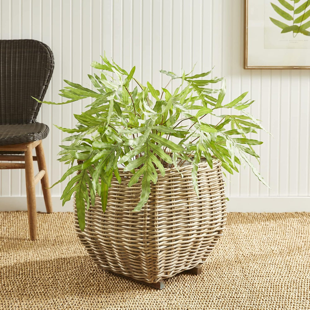 Napa Home & Garden Sylvie Square Taper Basket Large with Clear Plastic Li...