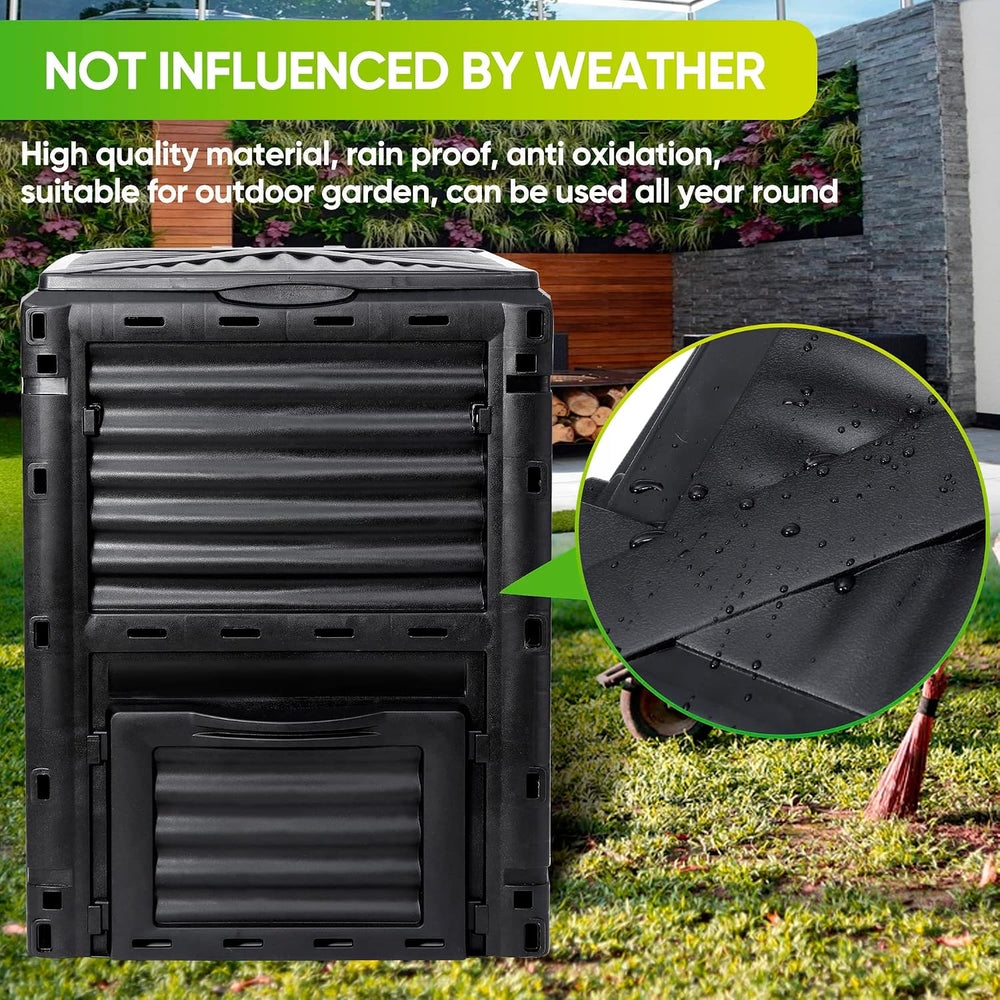 SUPER DEAL 80 Gallon Compost Bin, Outdoor 300 L Garden Composter, Large Capac...