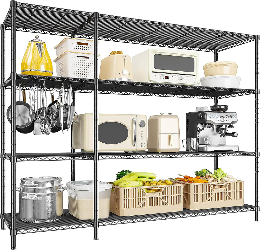 52.36''W Storage Shelves Metal Shelving Unit Load 1120LBS 4 Tier Wire...