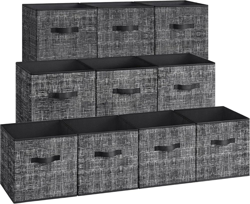 SONGMICS Storage Cubes, Set of 10, 13-Inch Foldable Closet Organizers