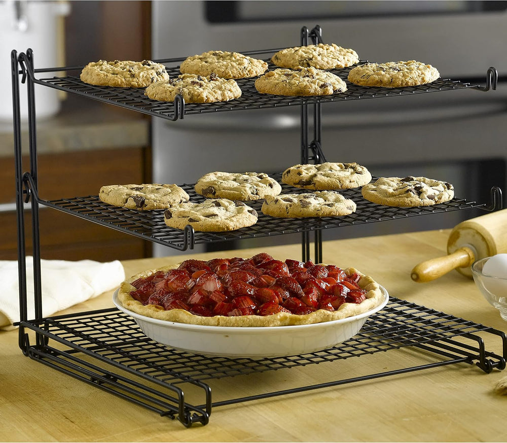 Nifty 3-Tier Cooling Rack – Non-Stick Coating, Wire Mesh Design, Dishwasher S...