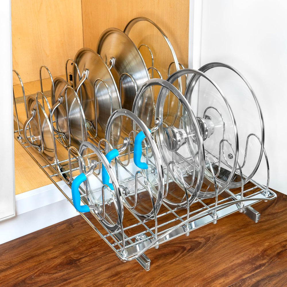 LYNK PROFESSIONAL® Pull Out Pot and Pan Lid Organizer Inside Cabinet - Lifeti...