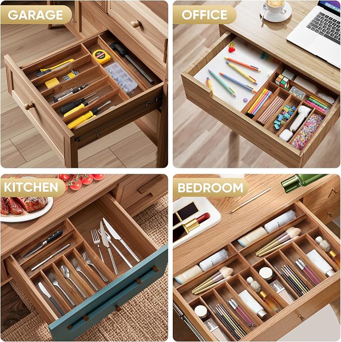 Silverware Organizer, 12.5 Inch Utensil Organizer Kitchen Drawer Organizer - Image 6