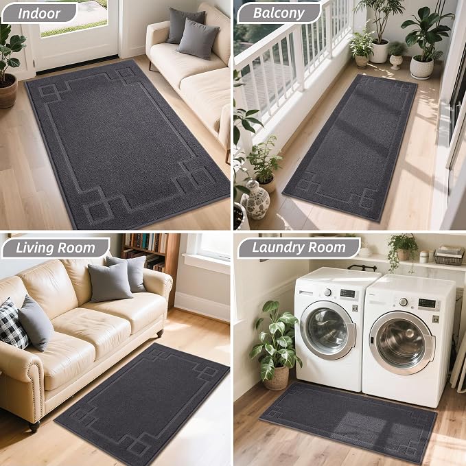 BEQHAUSE Door Mat 24" x 60", Non-Slip Door Mats Indoor Entryway Rugs Washable - Image 8