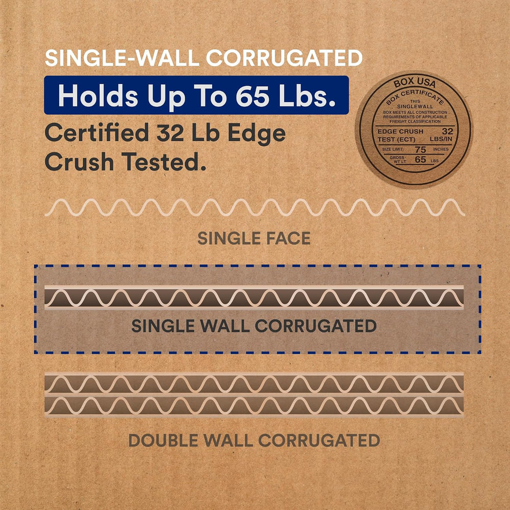 BOX USA Moving Boxes Large 23L x 17W x 12H 10-Pack - Corrugated Cardboard Box...
