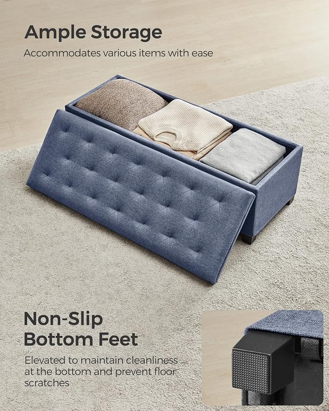 SONGMICS Storage Ottoman Bench, Foot Rest - Image 8