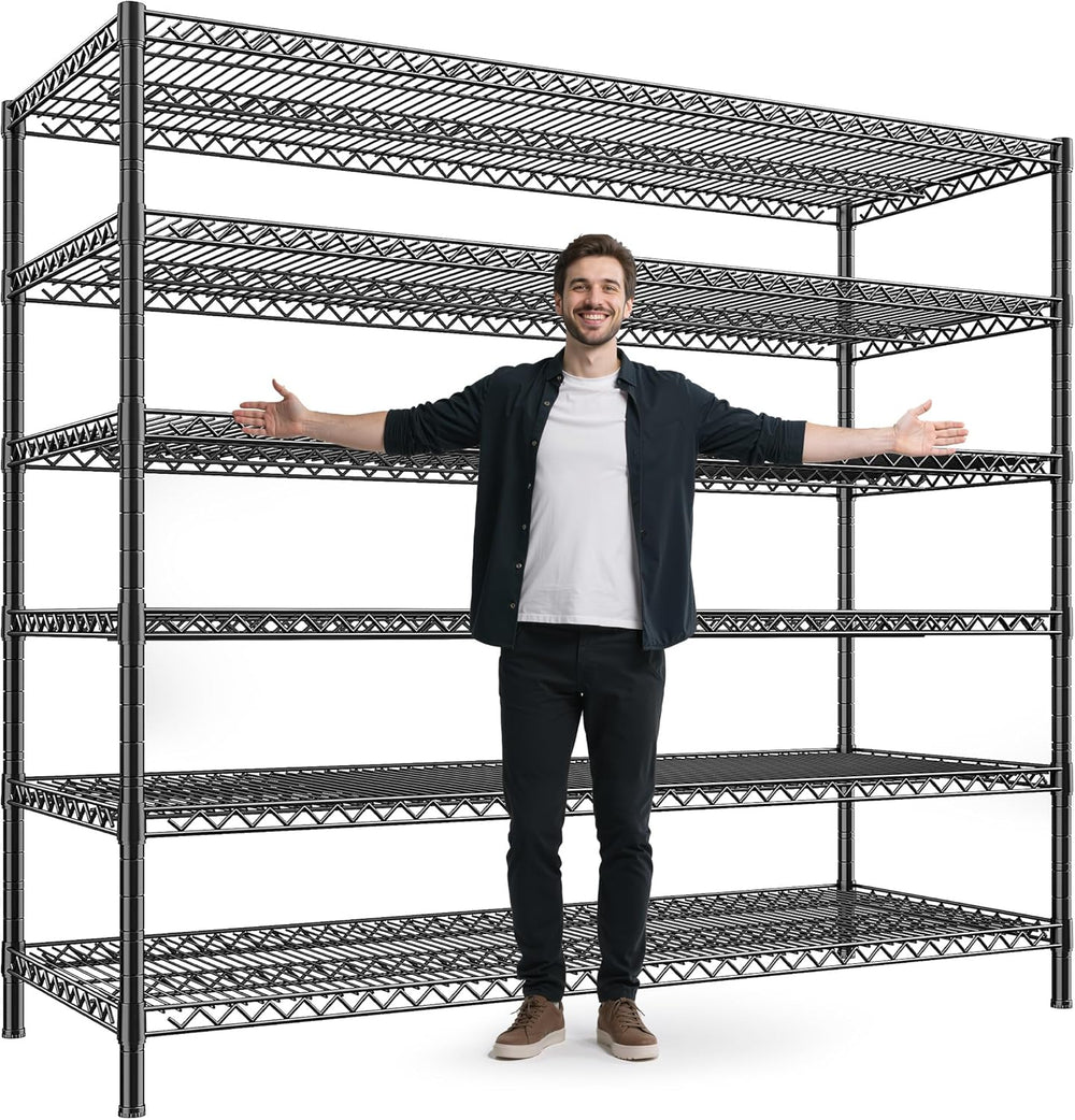 REIBII 6-Tier Heavy Duty Wire Shelving Unit, 3840LBS Storage Shelf Rack