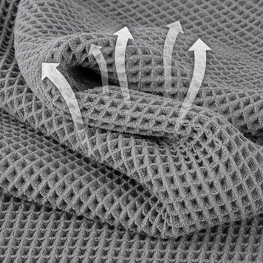 Microfiber Waffle Face Towels, 2 Pieces, Fast Drying, Lint Free - Image 2