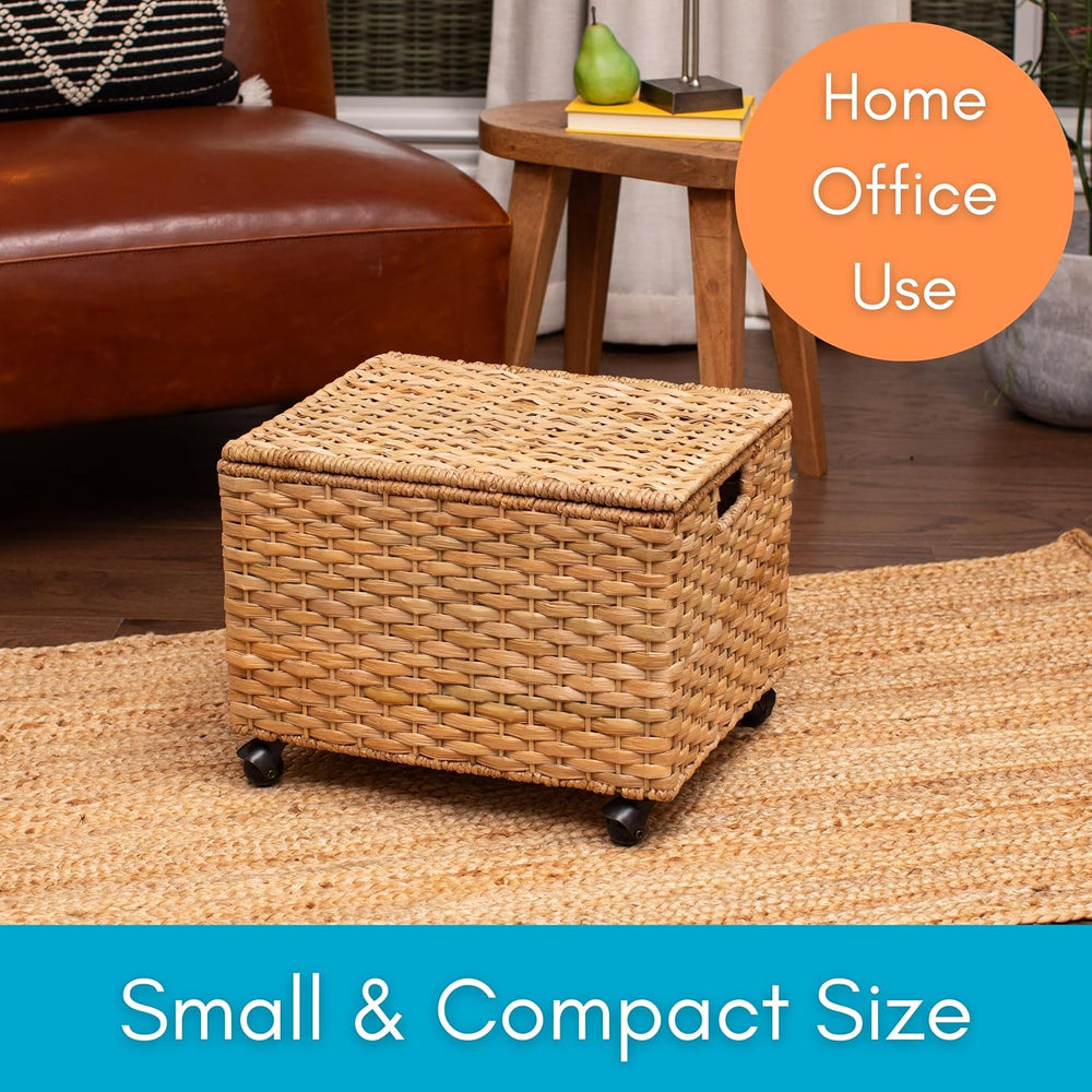 BIRDROCK HOME Seagrass Rolling File Cabinet | Office Storage | Home | Natural