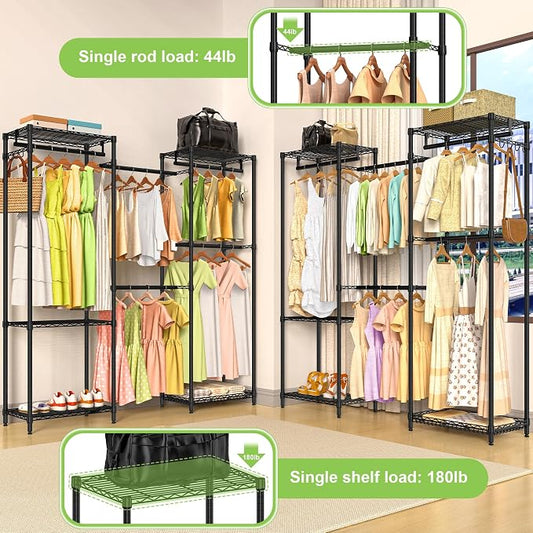Heavy Duty Clothes Rack, Freestanding Garment Rack System Closet Organizer - Image 2