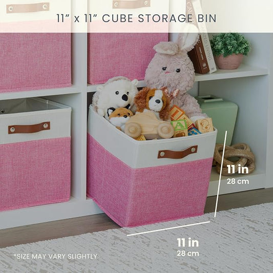 OrganiHaus 11x11 Fabric Cubes Storage Bins Set of 4, Foldable Collapsible - Image 2
