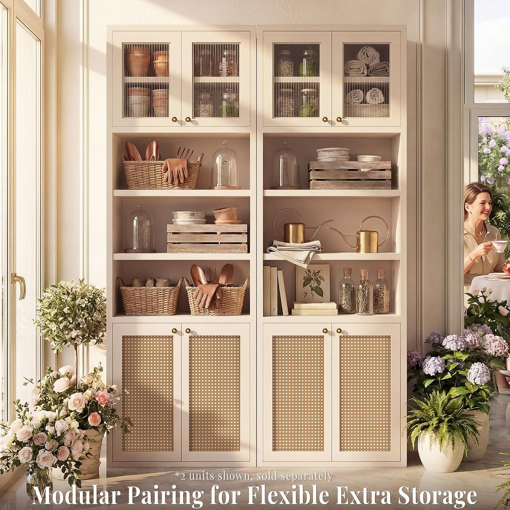 71.7" H Tall Bathroom Floor Storage Cabinet with 4 Doors